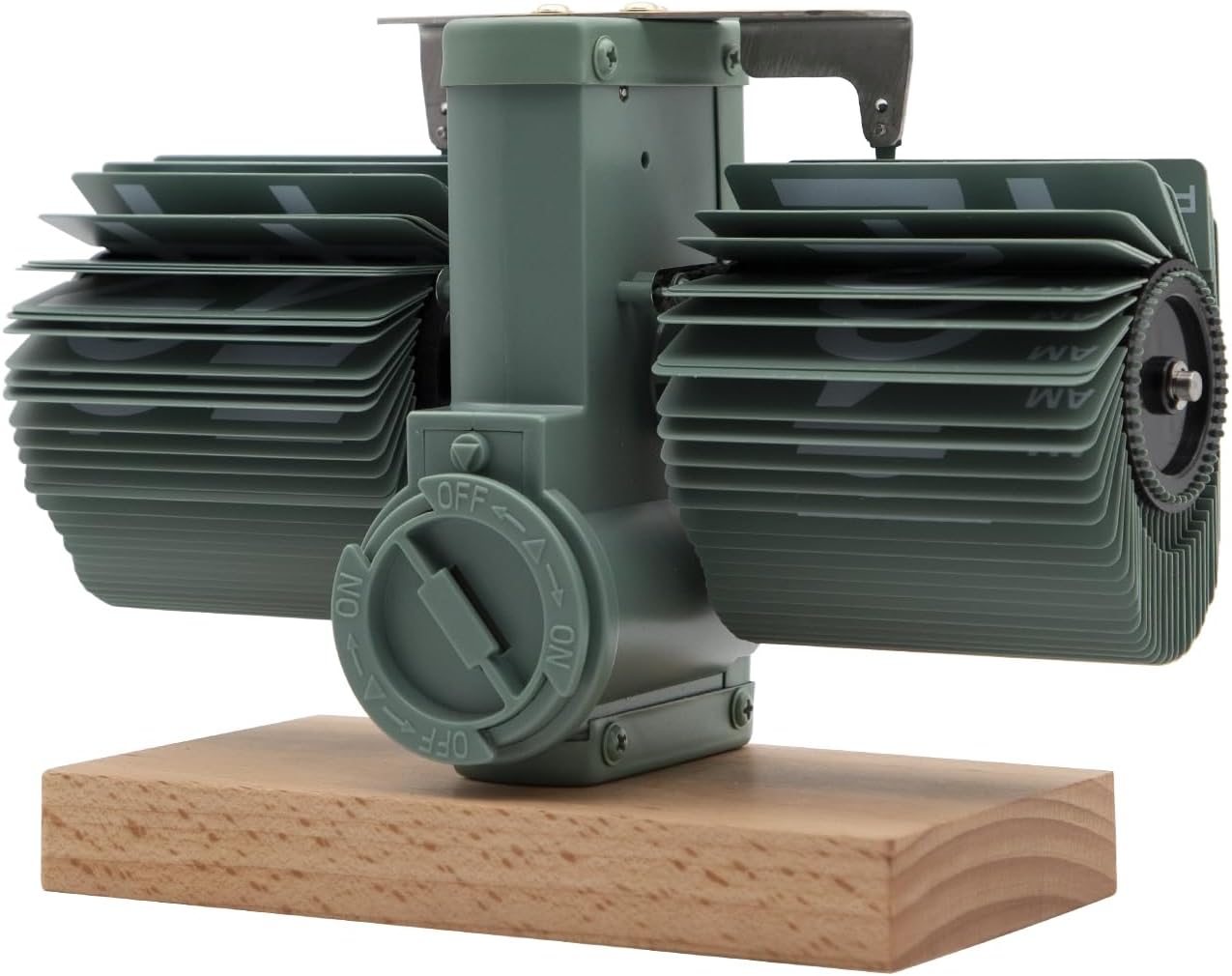 Beech Wood Base Flip Down Clock,Retro Digital Flip Desk Clock,Vintage Auto Flip Clock,Mechanical Clock,Battery Operated Digital Display,Home And Office Decorations(No Battery Included)-Green