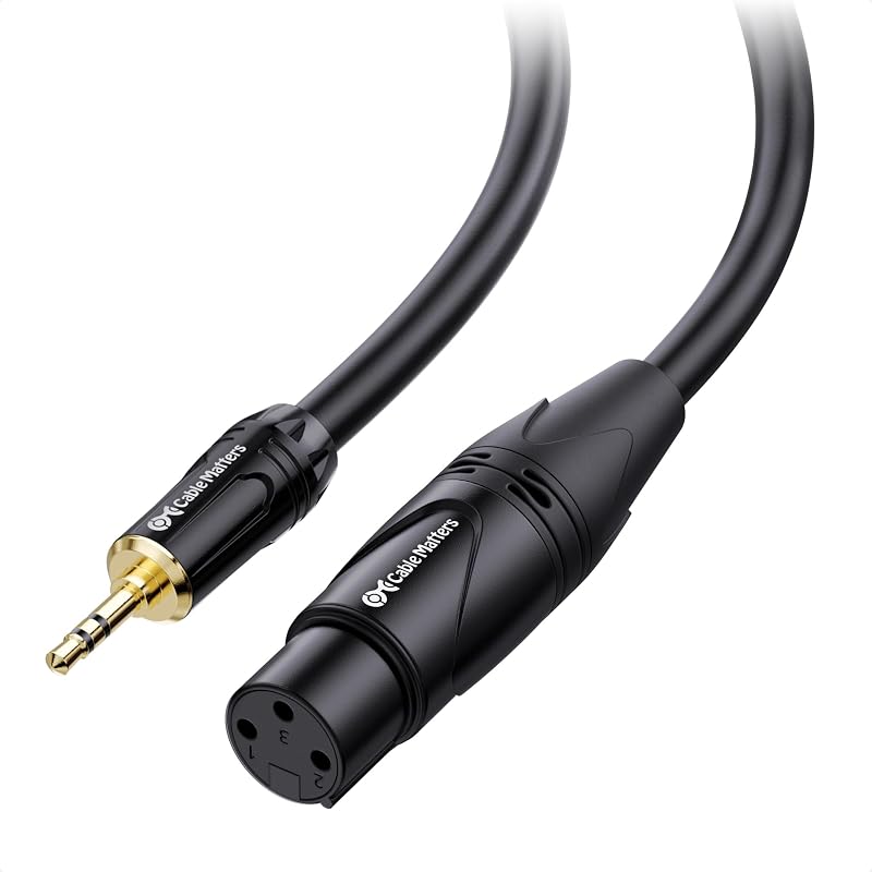 Cable Matters Cable desequilibrado de 3,5 mm a XLR, macho a hembra, 10 pies | Cable macho de 1/8 de pulgada (3,5 mm) a XLR hembra, no balanceado