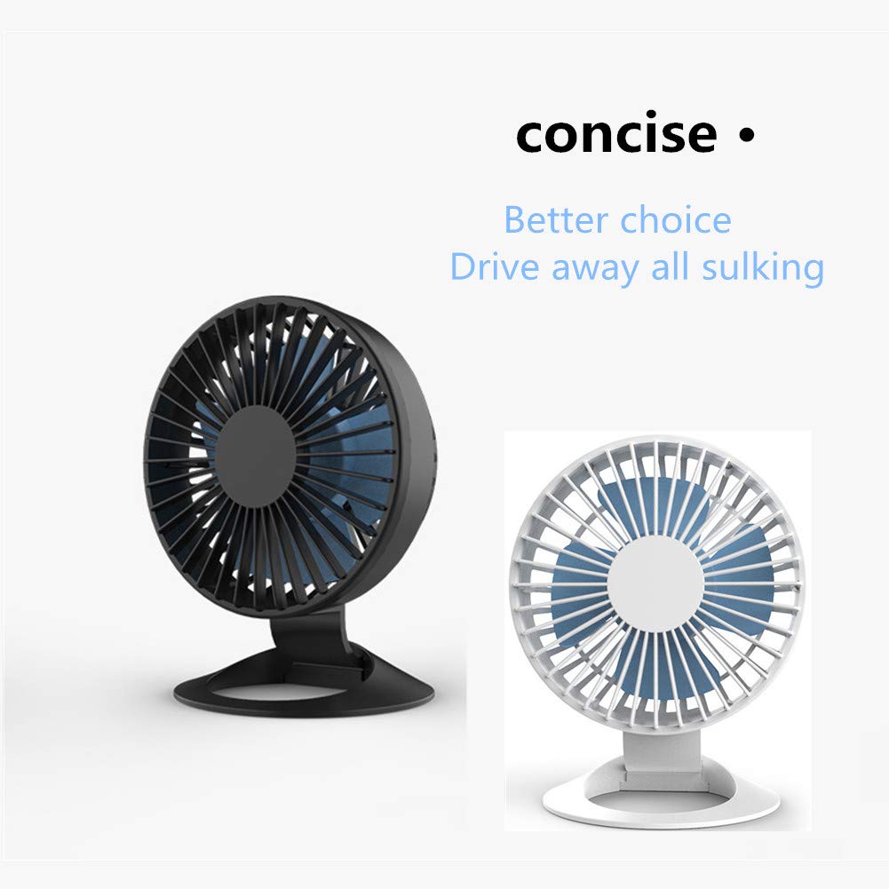 Ventilator voor stille ruimtes | USB-laadventilator, schommelt links en