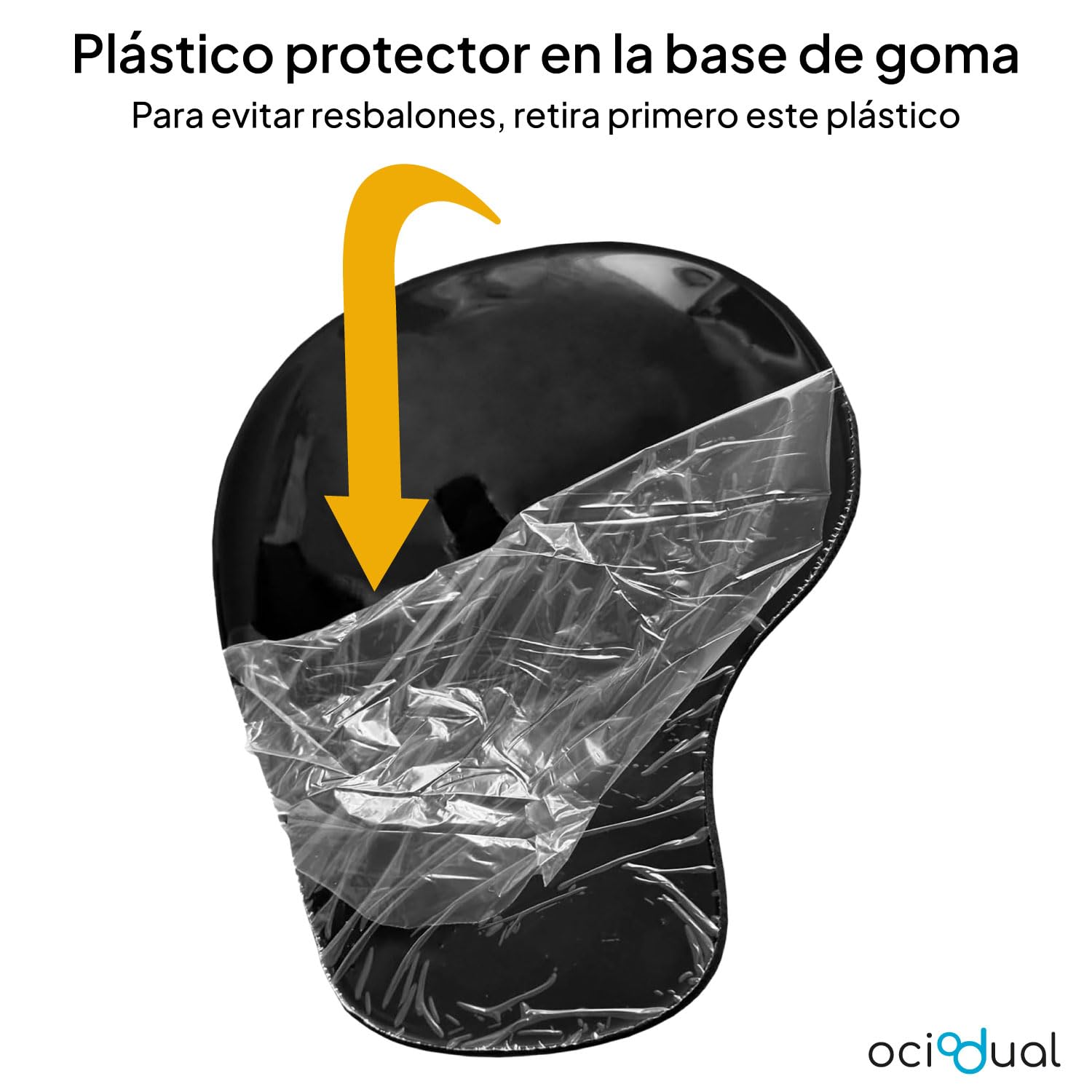 OcioDual Alfombrilla ratón Reposamuñecas Negra, Alfombra Raton Ordenador con Apoyo de Gel, Tapete Escritorio Mouse Pad Almohadilla Raton Ergonomica con Base de Goma Antideslizante