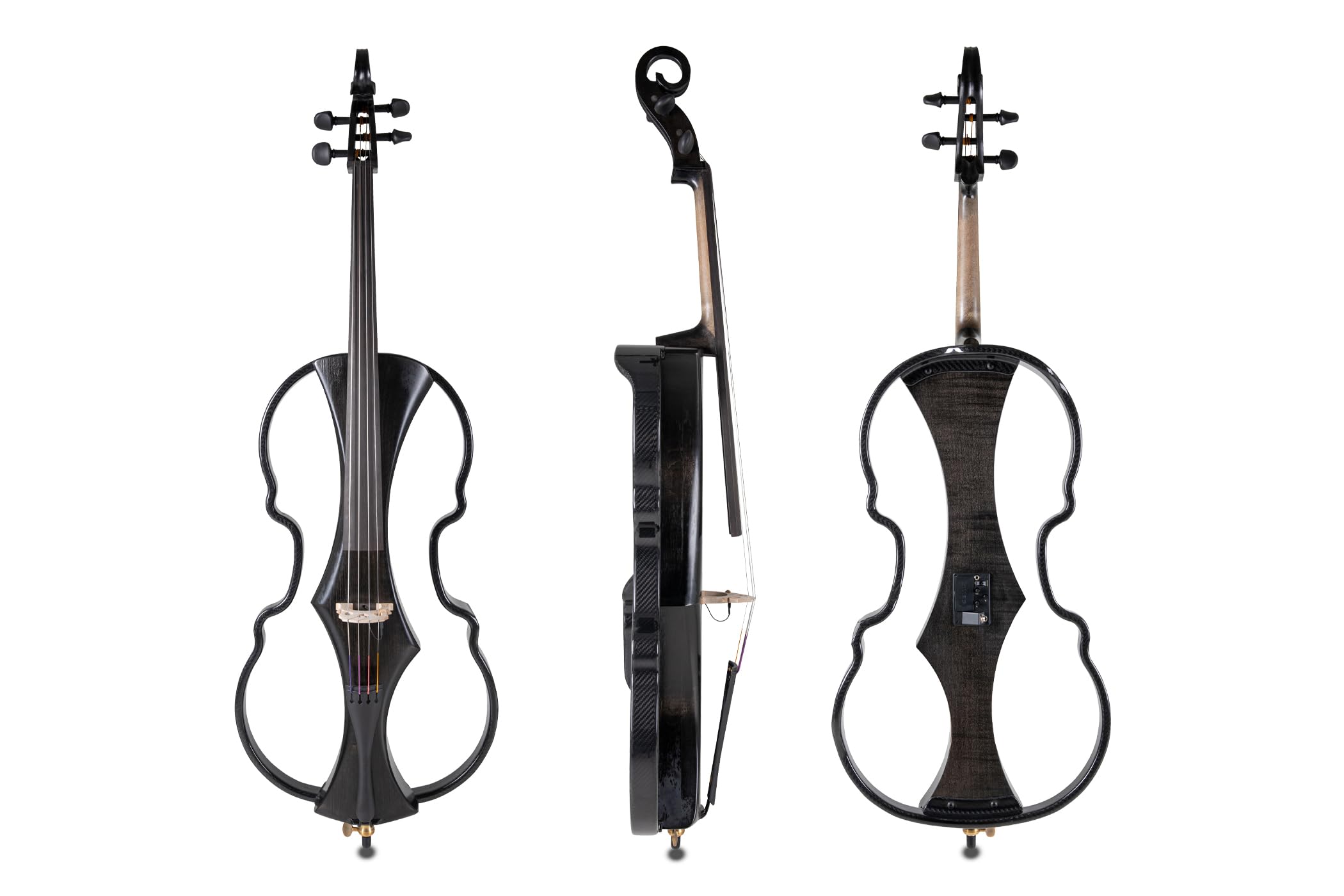 GEWA E-Cello Novita 3.0-4/4 – violoncello elettronico con telaio in carbonio, corpo in legno massiccio e sistema preamplificatore, nero, Made in Germany