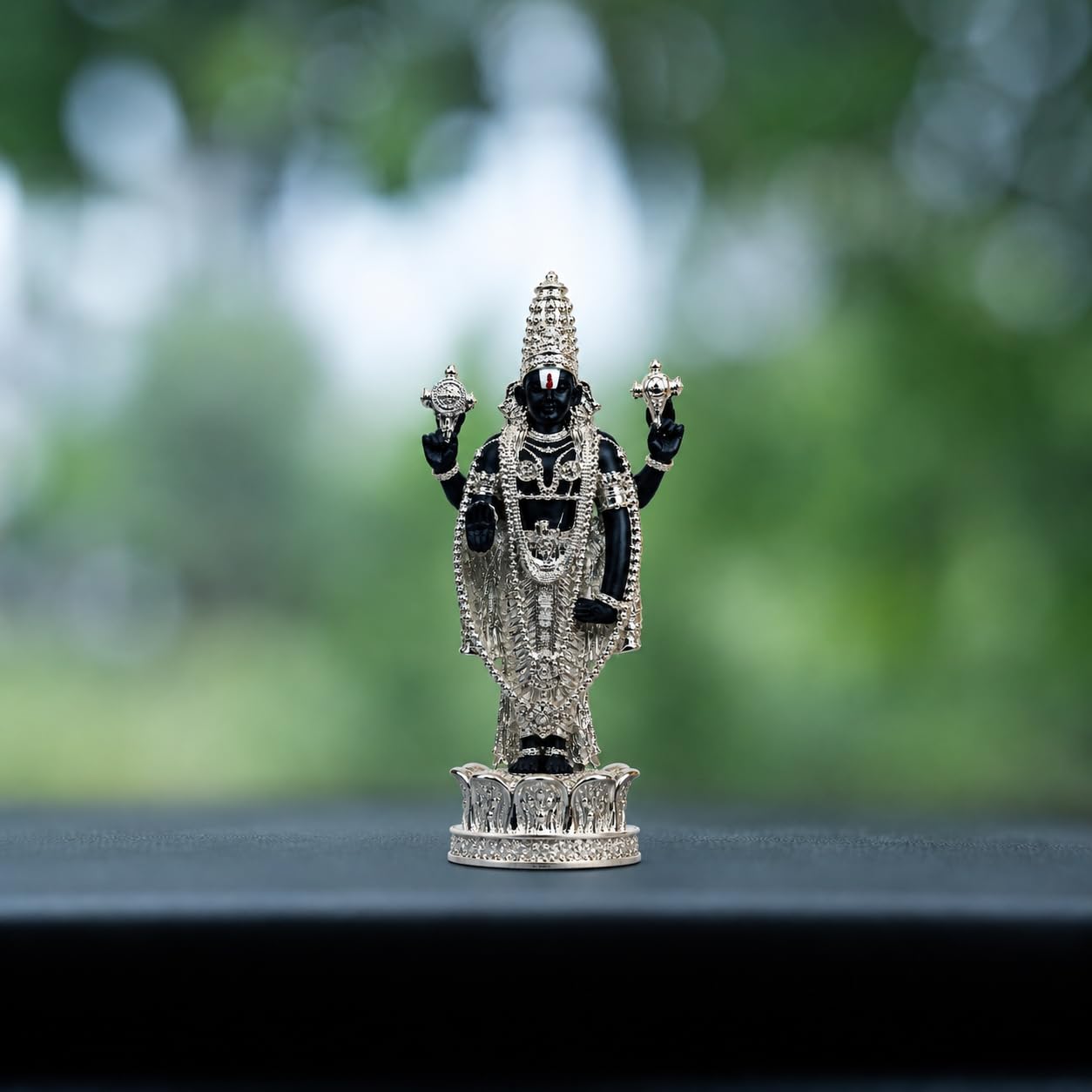 24K Gold & Silver Tirupati Balaji Idol - Car & Home Decor -7