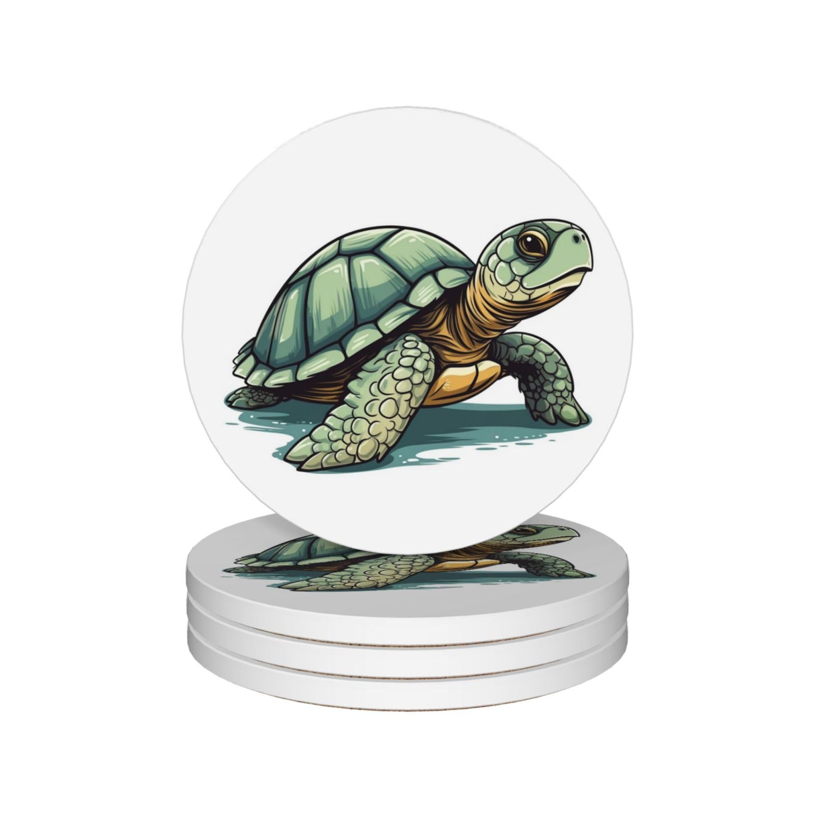 Dessous de verre céramique ultra absorbants pour table propre | Set de 4 tortues