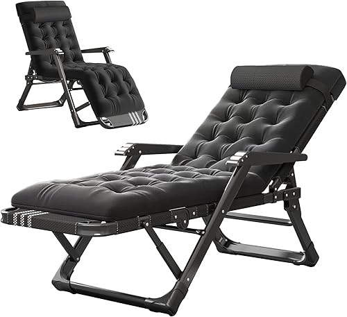 Miniatura 1 de MOPHOTO Silla Zero Gravity, silla de descanso acolchada para exteriores con mesa auxiliar, silla reclinable de gravedad cero, silla reclinable para