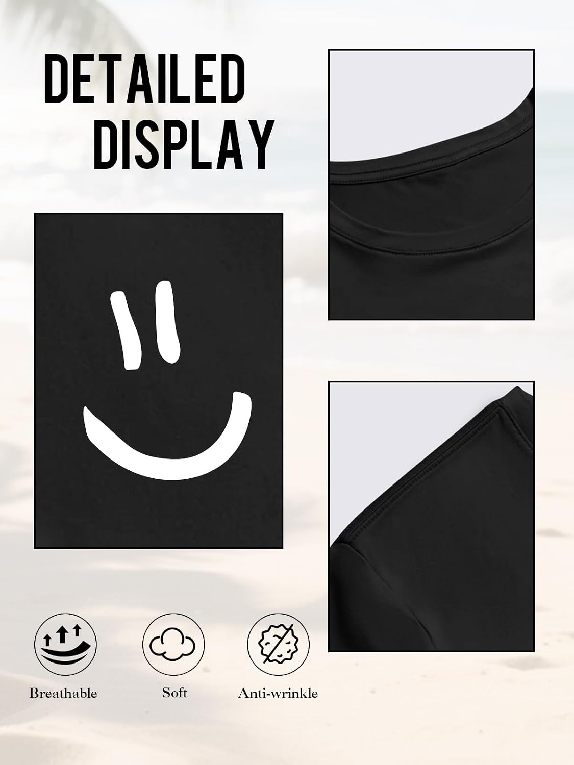 Mens Short Sleeve Graphic Tee Funny Smile Crew Neck T Shirts Loose Fit Summer Shirts
