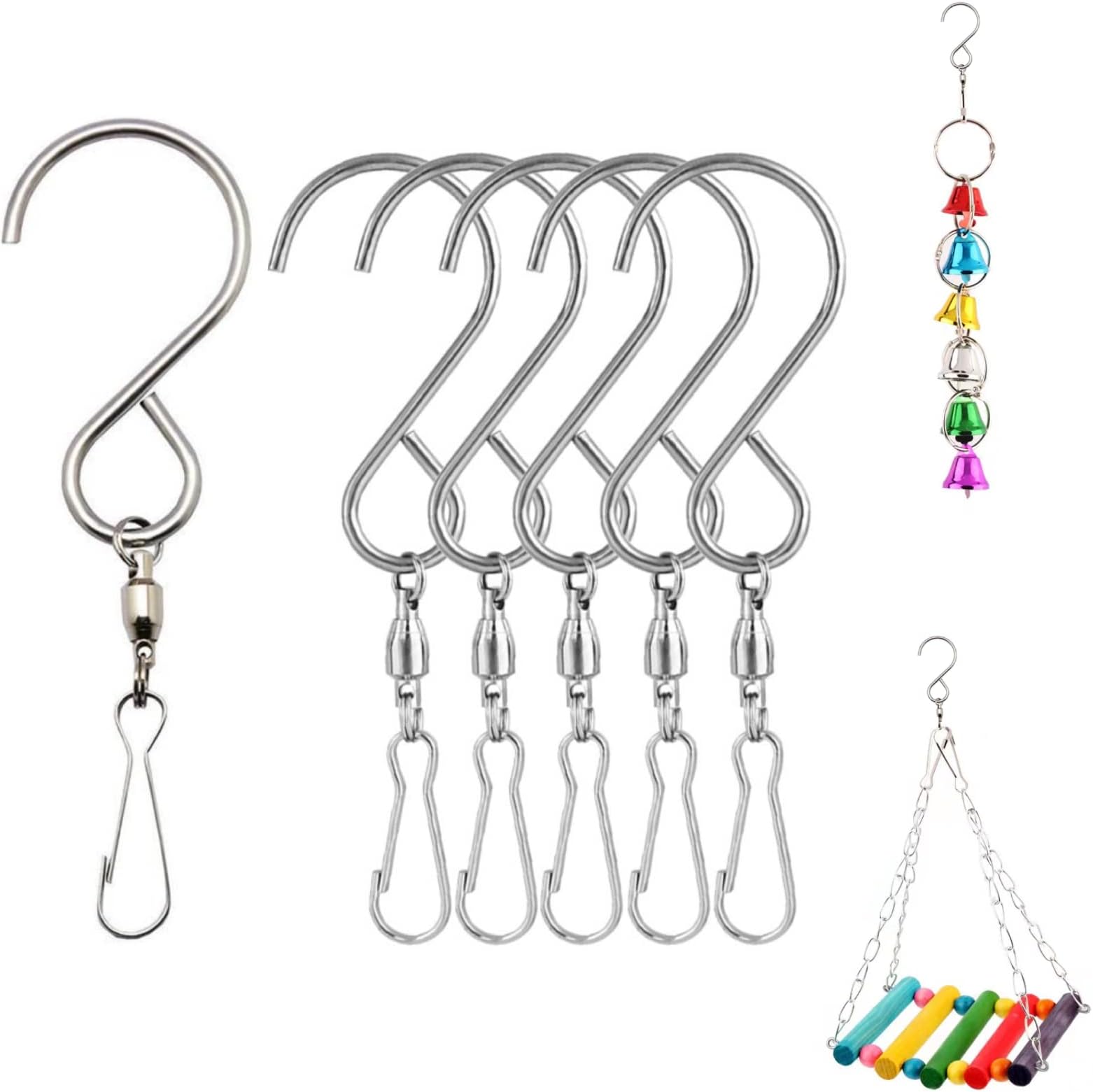 6Pcs Swivel Hooks for Wind Spinners,Windsock Clip,Spinning