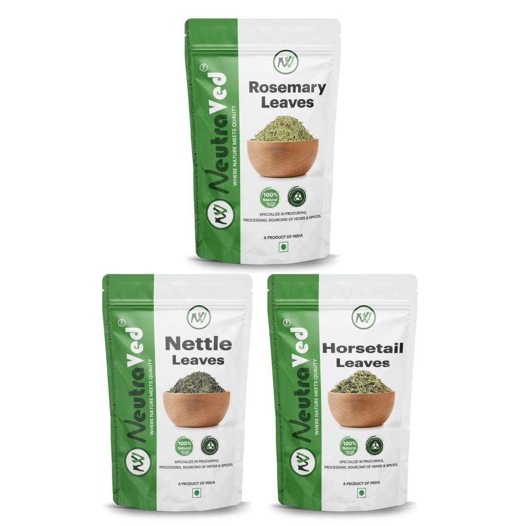 NeutraVed Combo Of Rosemary Leaves 50g, Horsetail Leaves 50g, & Nettle Leaves50g : Rosemary,Horsetail,Nettle Leaves Herbal Blend for Tea, Seasoning & Hair Growth (50g each=150g)-picture-30