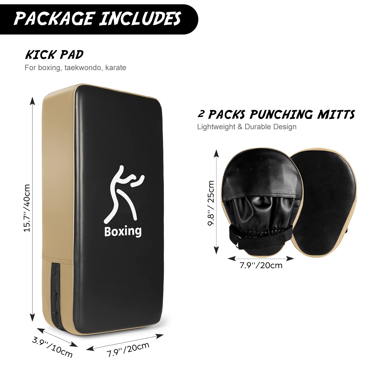 Odoland Kit de Boxeo 2 en 1 para Niños y Adultos, Incluir Patas de Oso y Paos de Boxeo, Kit de Pugilismo para Niños, Kickboxing, Karate, Muay Thai, Entrenamiento de MMA