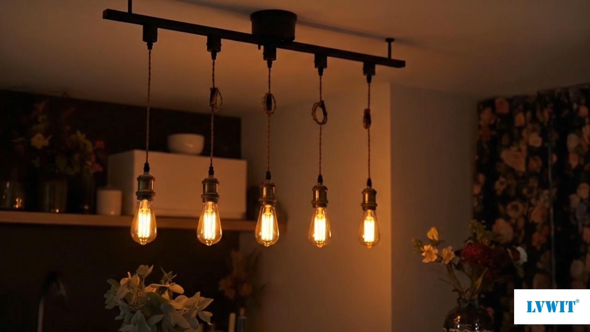 Amazon.co.jp : LVWIT ペンダントライト E26口金 LED電球付き エジソン