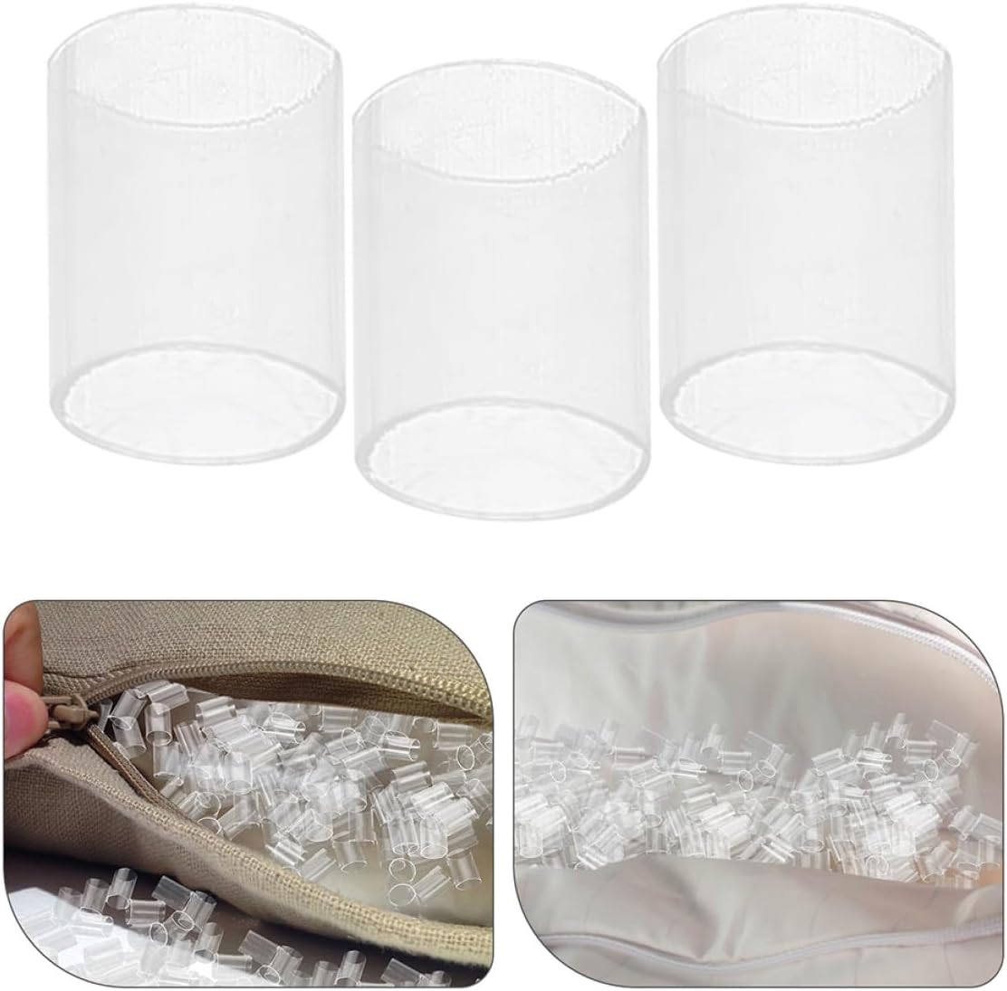 COHEALI Pe Tube Pillow Stuffing Fillers 5x7mm Soft Pe Pipe Inserts for Neck Support and Cushion Refill, Portable Pillow Filling Tubes for Home and Travel Use