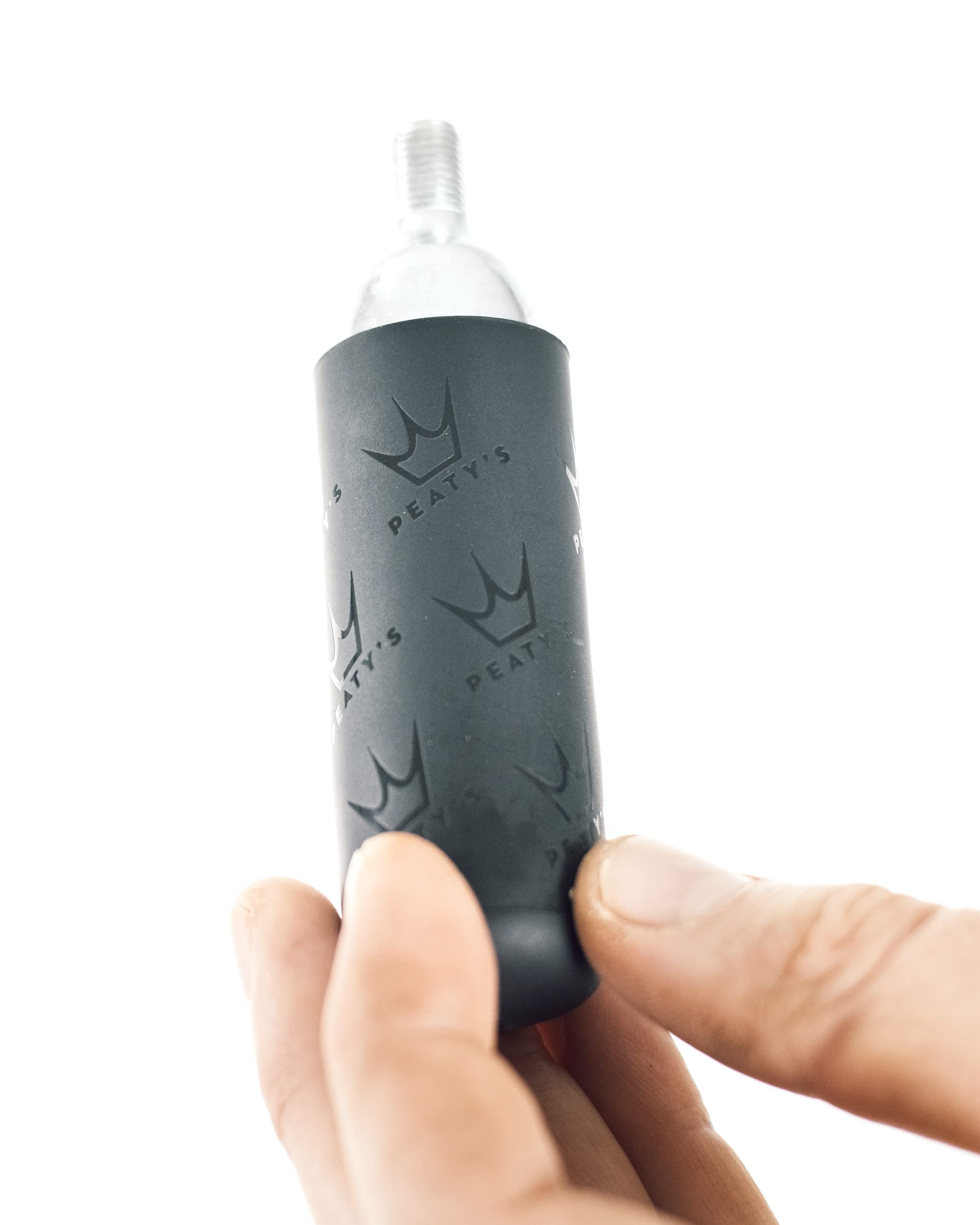 Peaty's Holeshot Recharge Pack - 5 Cartouches CO2 avec Couvercle Antigel pour Pompe à Vélo, Gonfleur CO2 Vélo Couvercle Antigel à Fond Fermé, Efficace Alternative à la Pompe à Air