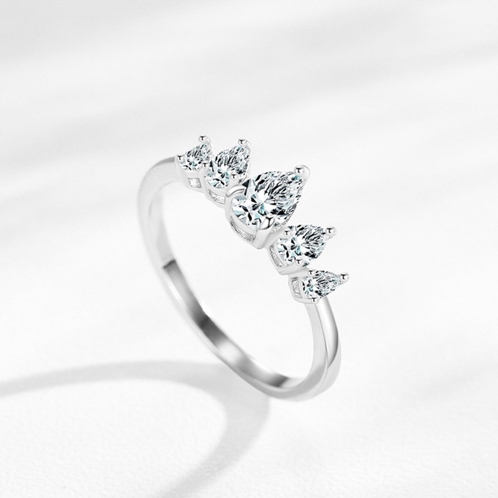 Obrączki ślubne z prawdziwego złota moissanite, pierścionek zaręczynowy, białe złoto, 0,5 ct, pierścionek z moissanitem, dla kobiet
