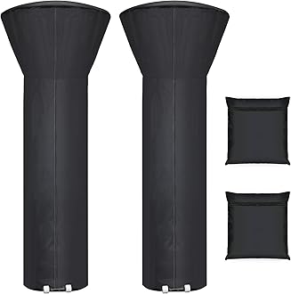 2 Pack Patio Heater Covers Waterproof with Zipper and Storage Bag, Outdoor Heater Cover Has Dustproof, Wind-Resistant, UV-Resistant, Snow-Resistant Features for Patio Heater, 89”H x 33”D x 19”B