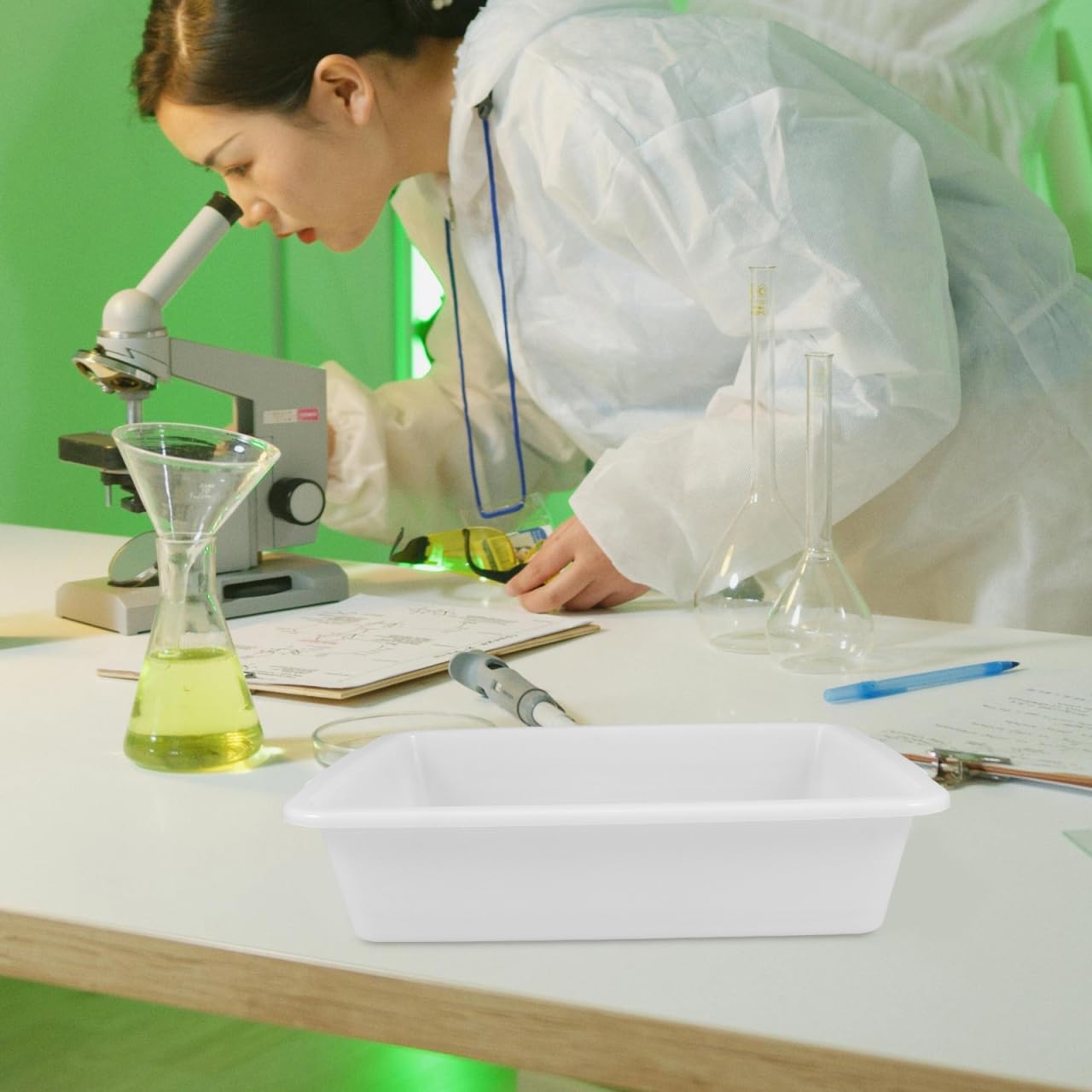 Garneck Kunststoffschale Zum Ordnen Auffangschale Für Verschüttete Flüssigkeiten Flache Schale Für Chemielabore Trimmschale Zur Aufbewahrung Mehrzweckschale Experimente Und Unterrichts