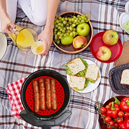 ADSE Forro de silicone, forro de fritadeira a ar, reutilizável, tapete de silicone antiderrapante, a