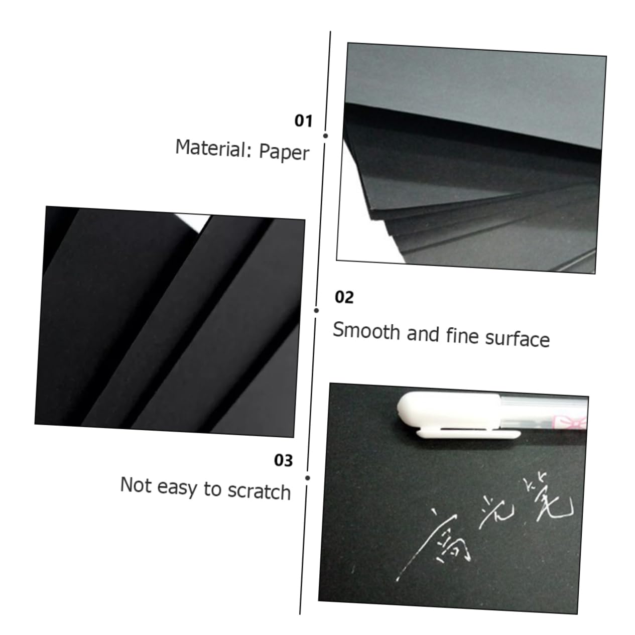 Papier de Dessin Noir DIY pour Garçon et Filles, 100 Pièces, 150g Épais