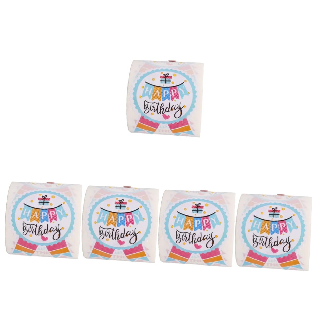5rotoli Adesivi Compleanno Autoadesivi Per Festeggiamenti Etichette Decorative Per Dolci e Snack Stickers Per e