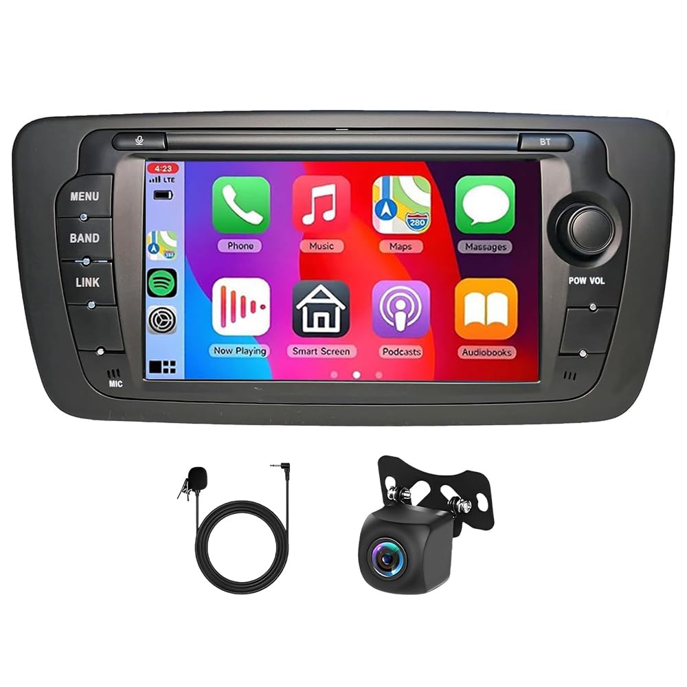 4 + 64 G Android 14 radio samochodowe 2 DIN do Seat Ibiza 2009-2013 Head Unit ekran Bluetooth, ekran dotykowy 7 cali z wyświetlaczem Carplay Android Radio Display GPS, nawigacja kamera cofania FM/RDS