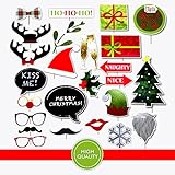 Christmas Theme Holiday Photo Booth Prop Set 25 pieces