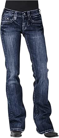 Ozmmyan Jeans Rectos Clásicos Para Mujer, Holgados, De Cintura Alta