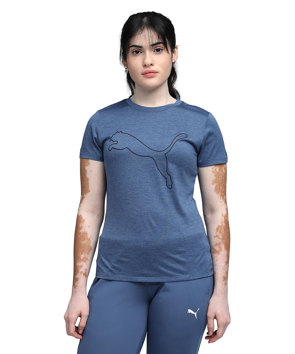 Puma Unisex W Tad Essential Heather Logo Tee Tees (1er Pack)