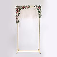 Vista 5 de Soporte de telón de fondo para arco de boda, soporte de telón de fondo de Chiara de 7.2 x 4 pies, arcos de boda para ceremonia, arco dorado, pared