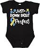 inktastic Just Down Right Perfect Down Syndrome Awareness Ribbon Baby Bodysuit