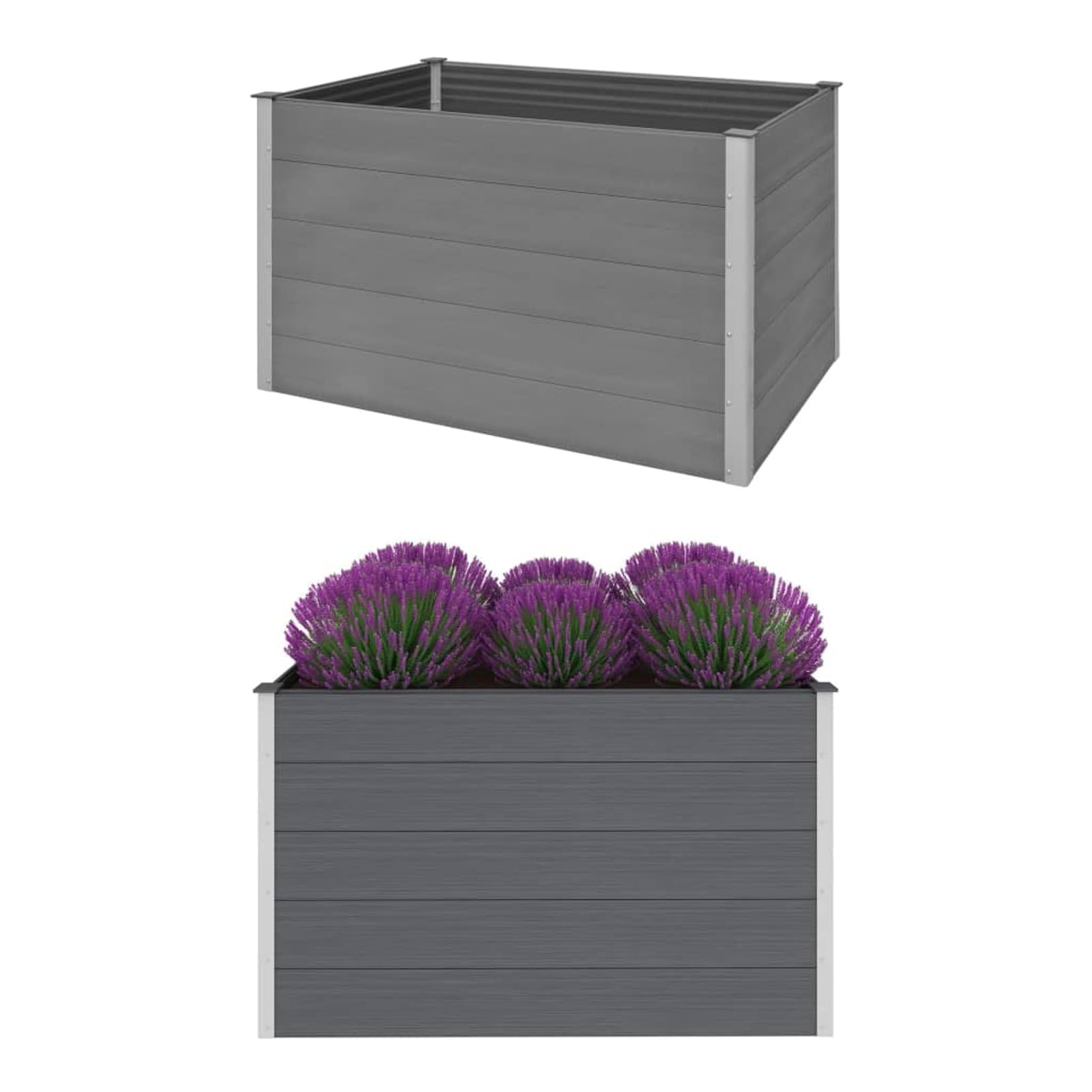 Garten-Hochbeet Planter Raised Beds Hochbeeterde Raised Garden Bed Hochbeete FüR Garten WPC 150x100x91 cm Grau