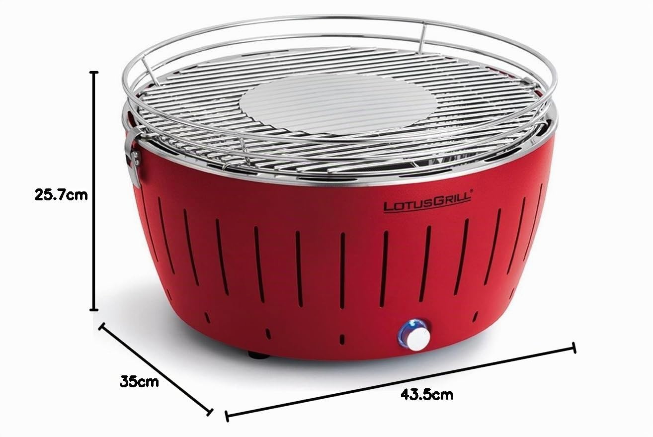 LotusGrill G-RO-435 Barbecue a Carbone senza Fumo XL, 43.5 x 35 x 25.7 cm, colore Rosso