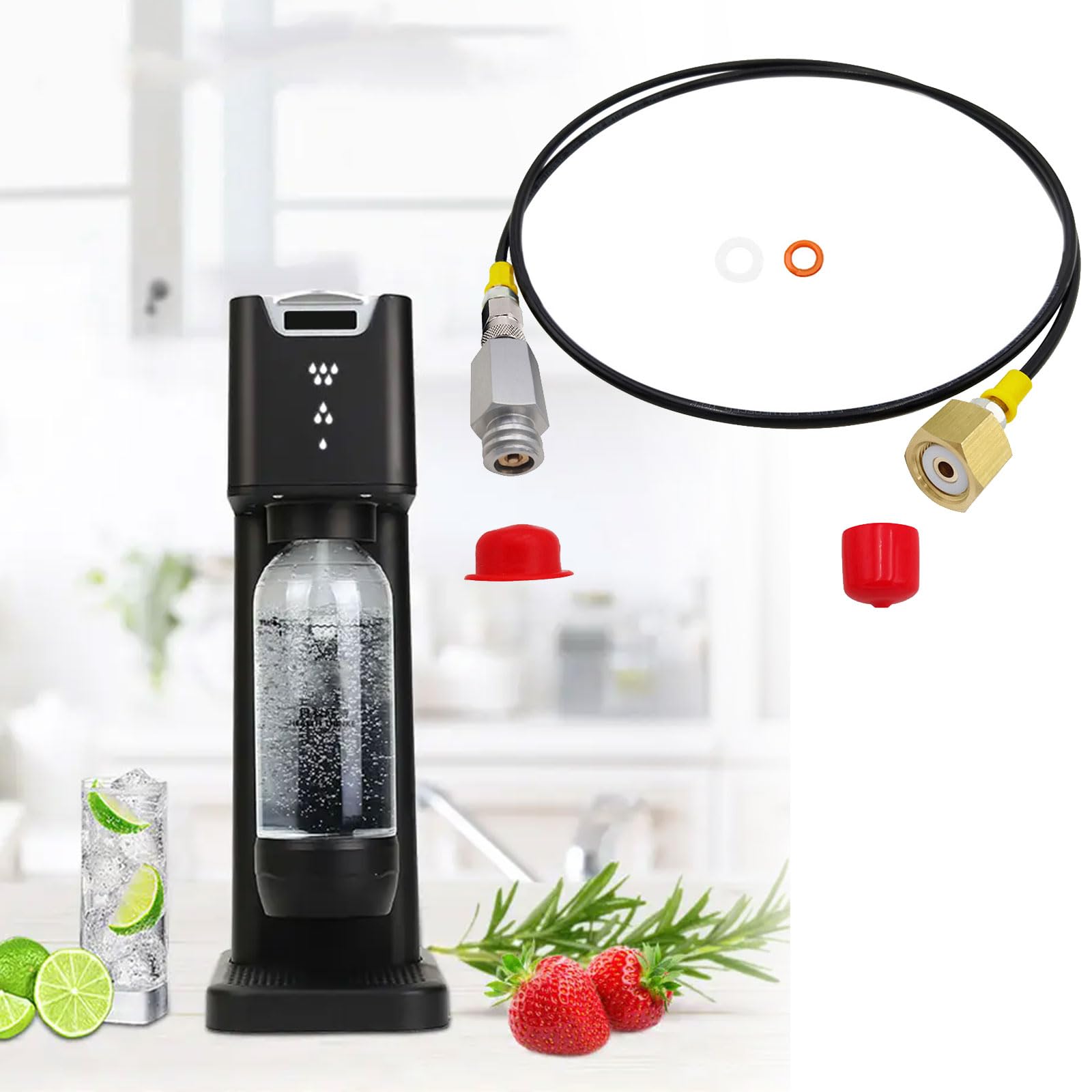Adattatore per cartucce di CO2, connettore di gonfiaggio di CO2, per bottiglie di CO2, per cucina o esterni