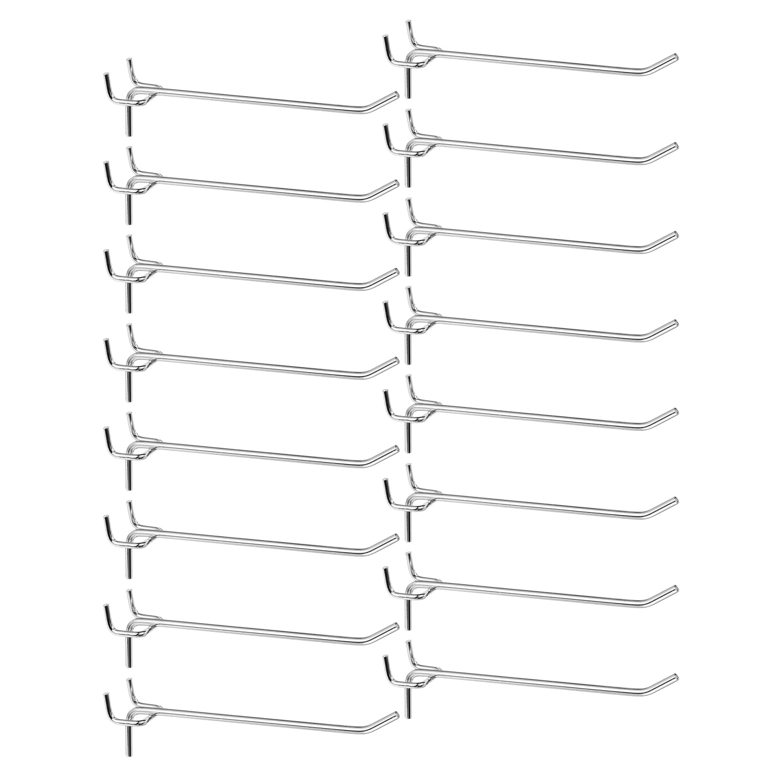 QUARKZMAN 80 Piezas Ganchos Para Tablero Perforado De 6 Pulgadas De Acero Inoxidable Ganchos Colgantes Para Exhibición Organizadores De Pared Para De Taller Garaje Cocina Tienda Plateado