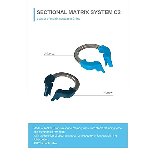 Sistema de matriz seccional dental, bandas de matriz contorneada seccional autoclavable, anillo de abrazadera de níquel titanio anillo de clip de
