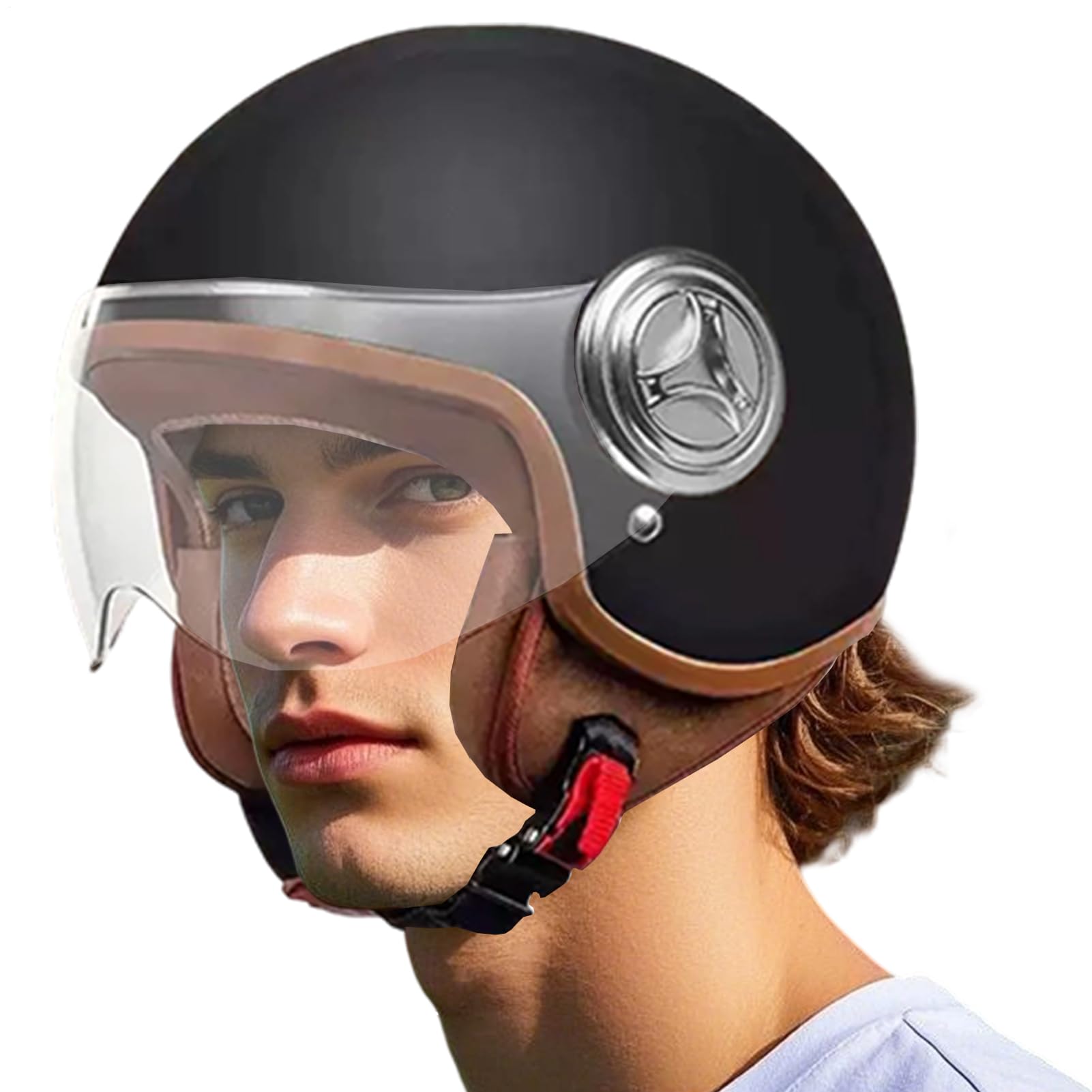 Kask rowerowy dla dorosłych – otwarta twarz kask półskorupowy – wyposażenie ochronne do jazdy na deskorolce, do jazdy na rowerze szosowym, górskim