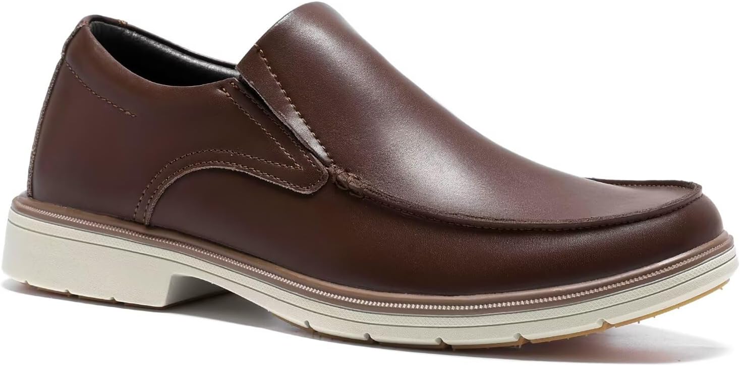 Orthopedic Business Leather Dress Shoes: Comfortable Arch Support Plantar Fasciitis Formal Tuxedo Oxford for Mens, Casual Classic Modern Wingtip Slip On Loafers for Foot and Heel Pain Relief