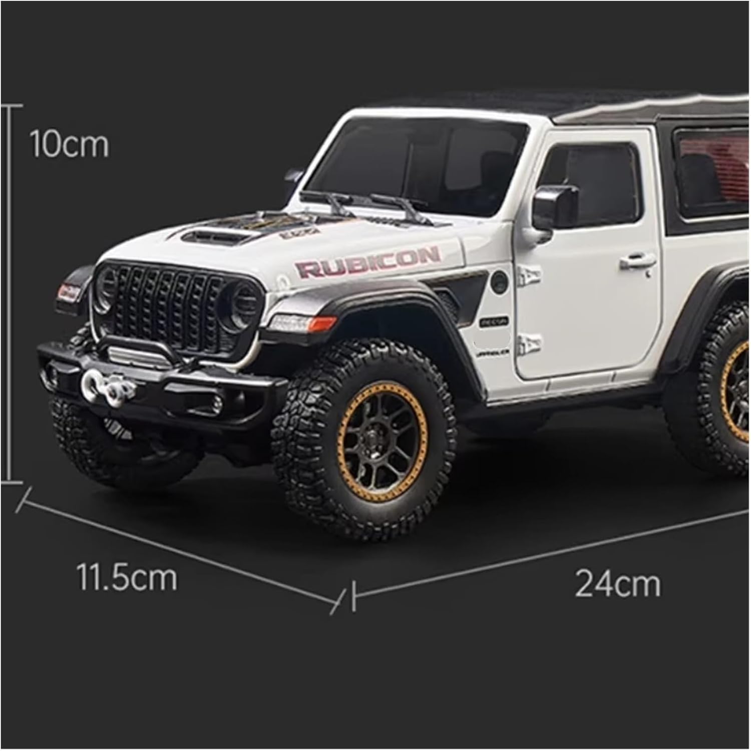 1:18 for Rubicon SUV Alloy Off Road Vehicle Diecast Metal Scale Model Car Sound＆Light Collection Toy Gifts(White,with Box)