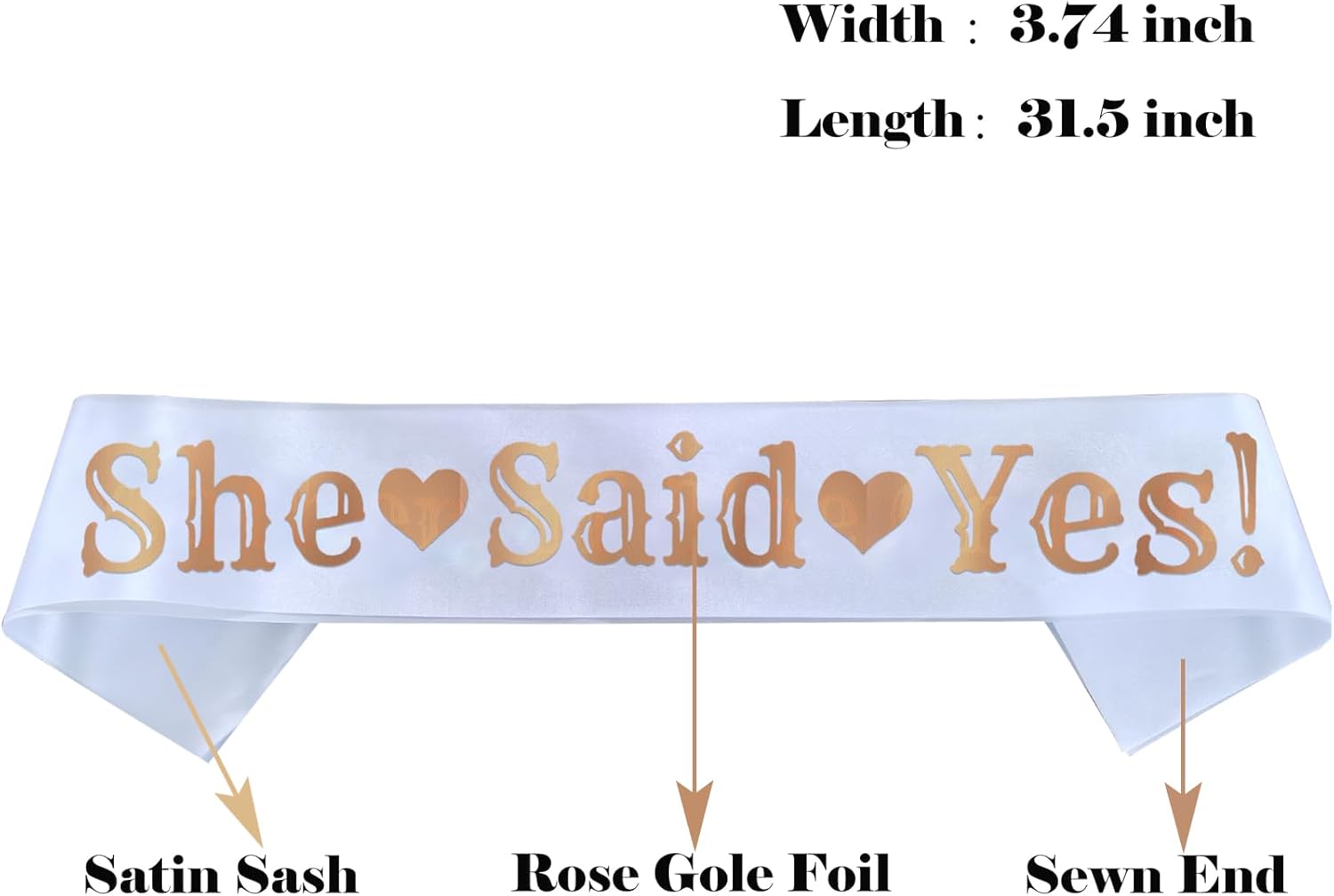 2 Pcs He Asked & She Said Yes Engagement Proposal Party Sashes Kit, Funny Bride to Be and Groom to Be Sash for Bachelorette Bridal Shower Wedding Party, Future Mrs Sash and Lucky Mr - Image 5