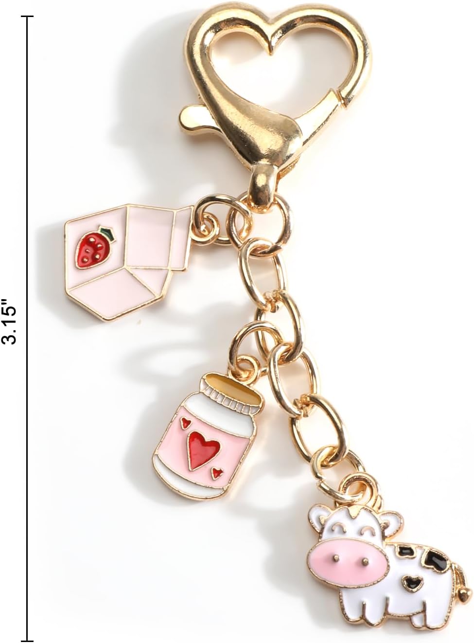 Cute Cow Keychain Cow Keycharms for Women Farm Animal Keycharm for Bags Phone Bag Country Style Keyring Gift image 2