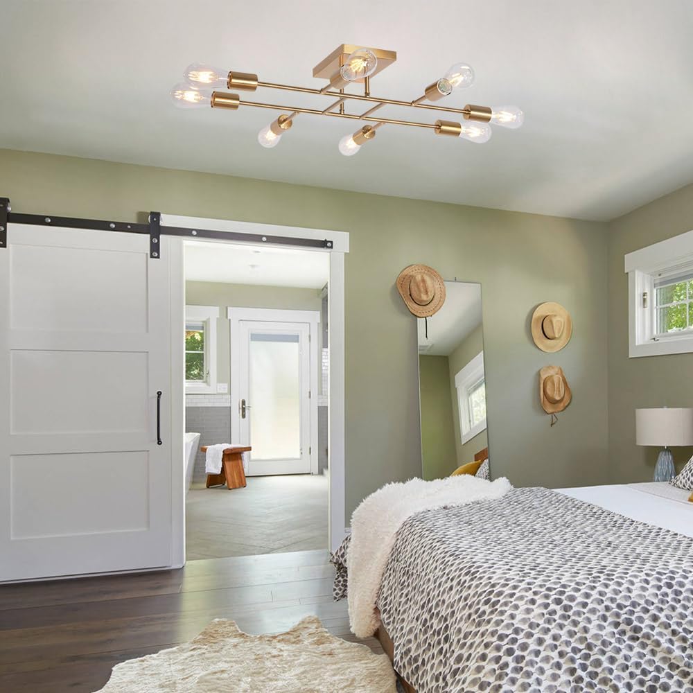 Mid Century Modern Ceiling Lighting Fixture Industrial Semi Flush