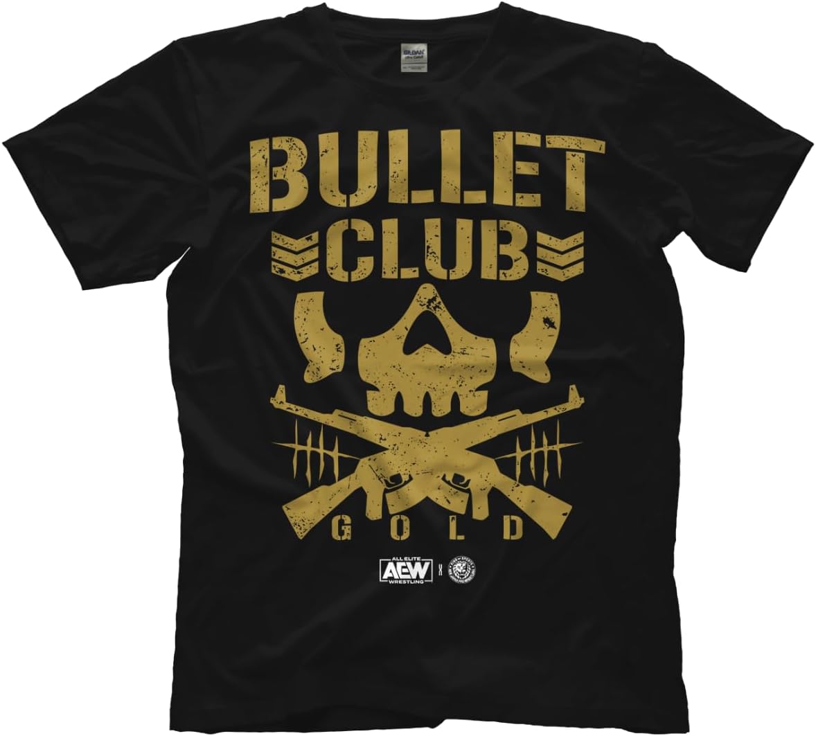 CassiusAEW X NJPW - Bullet Club Gold AEW Official T-Shirt.png Black