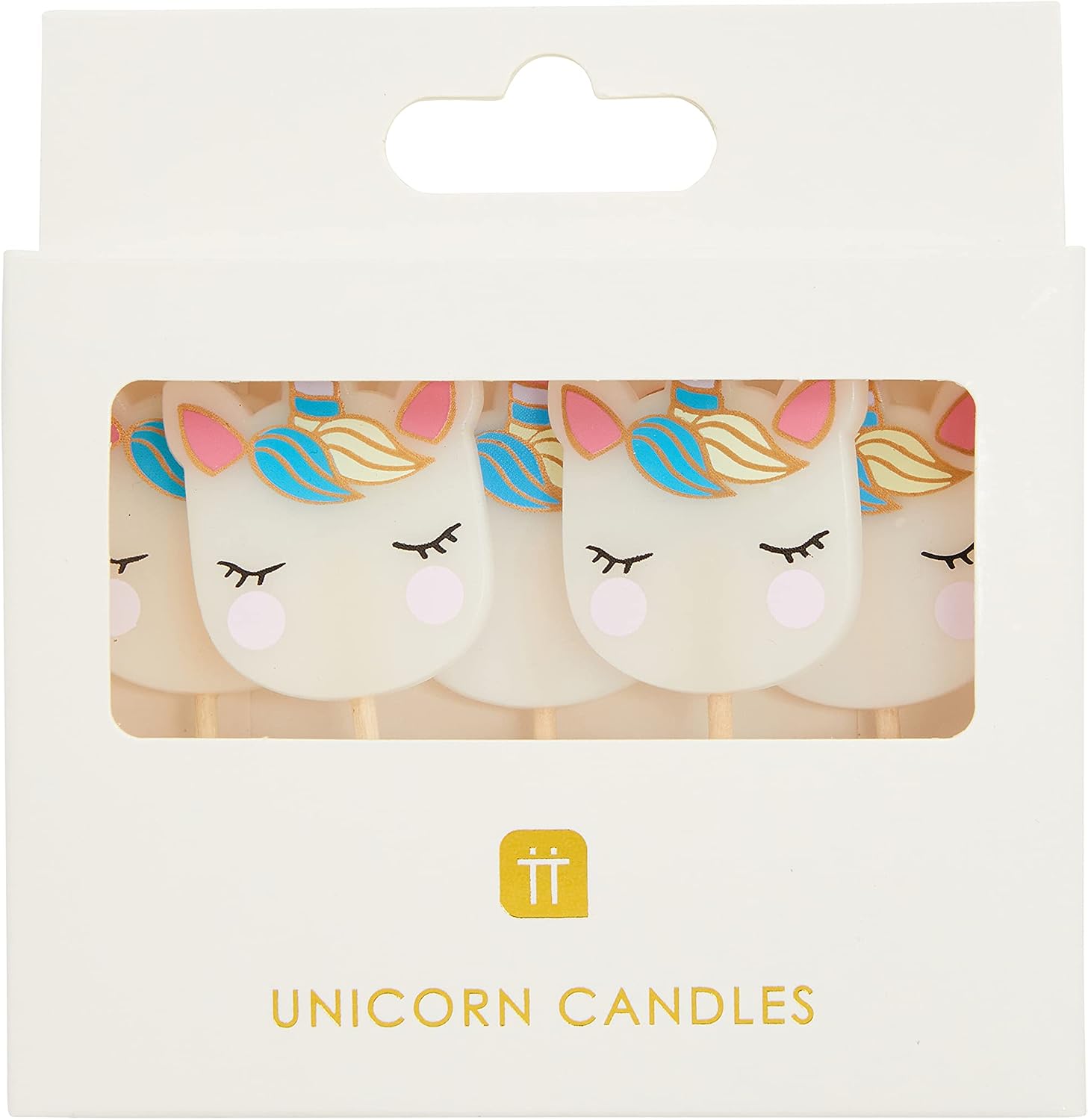 Talking Tables We Heart Unicorn Shaped Candles 5Pk, One, Multicolor