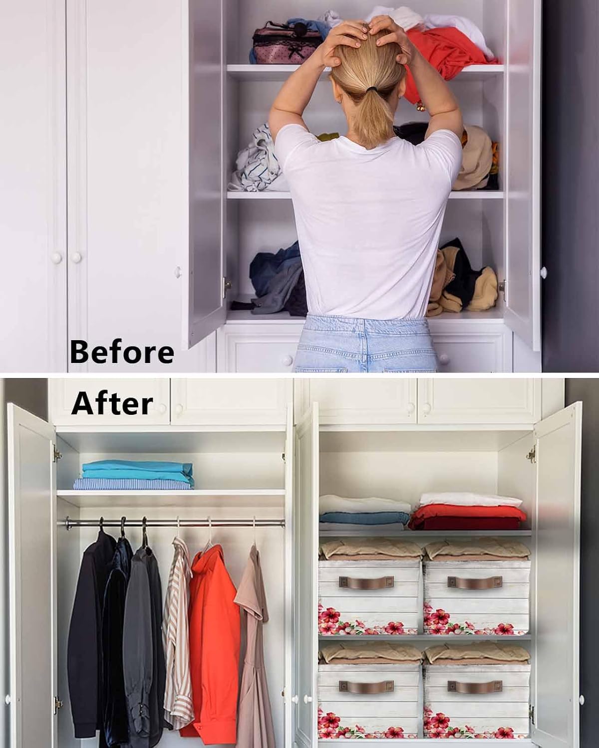 Puerto Rican Flag Storage Bins Cubes Waterproof Cloth Storage Basket, Vintage Country Truck Flowers Wooden Grain Foldable Storage Bags for Clothes Storage Organizers with Handles 15x11x9.5 in 1PCS