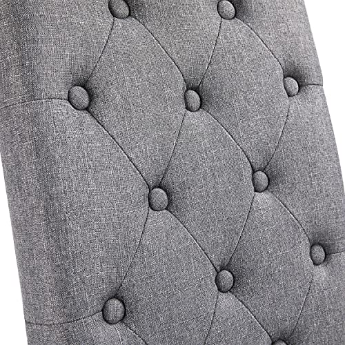 Yaheetech 6Pcs Dining Chairs Button Tufted Parsons Diner Chairs Upholstered Fabric Dining Room Chairs With Solid Wood Legs And Padded Seat For Kitchen Lounge Restaurant, Dark Gray #TOP6