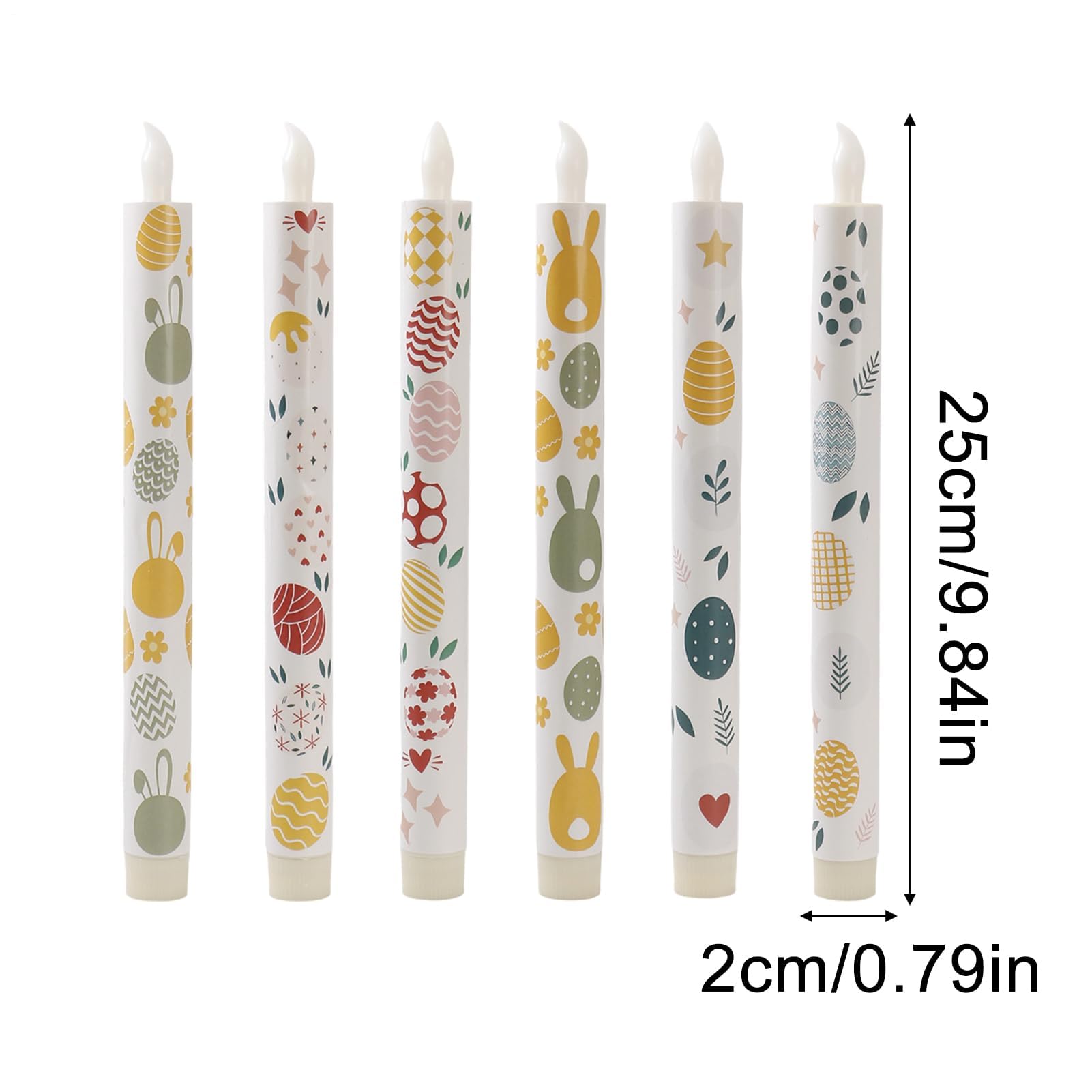 Candele coniche senza fiamma – Set di 6 candele LED a batteria, effetto fiamma tremolante, ideali per decorazioni domestiche, centrotavola, feste e caminetti