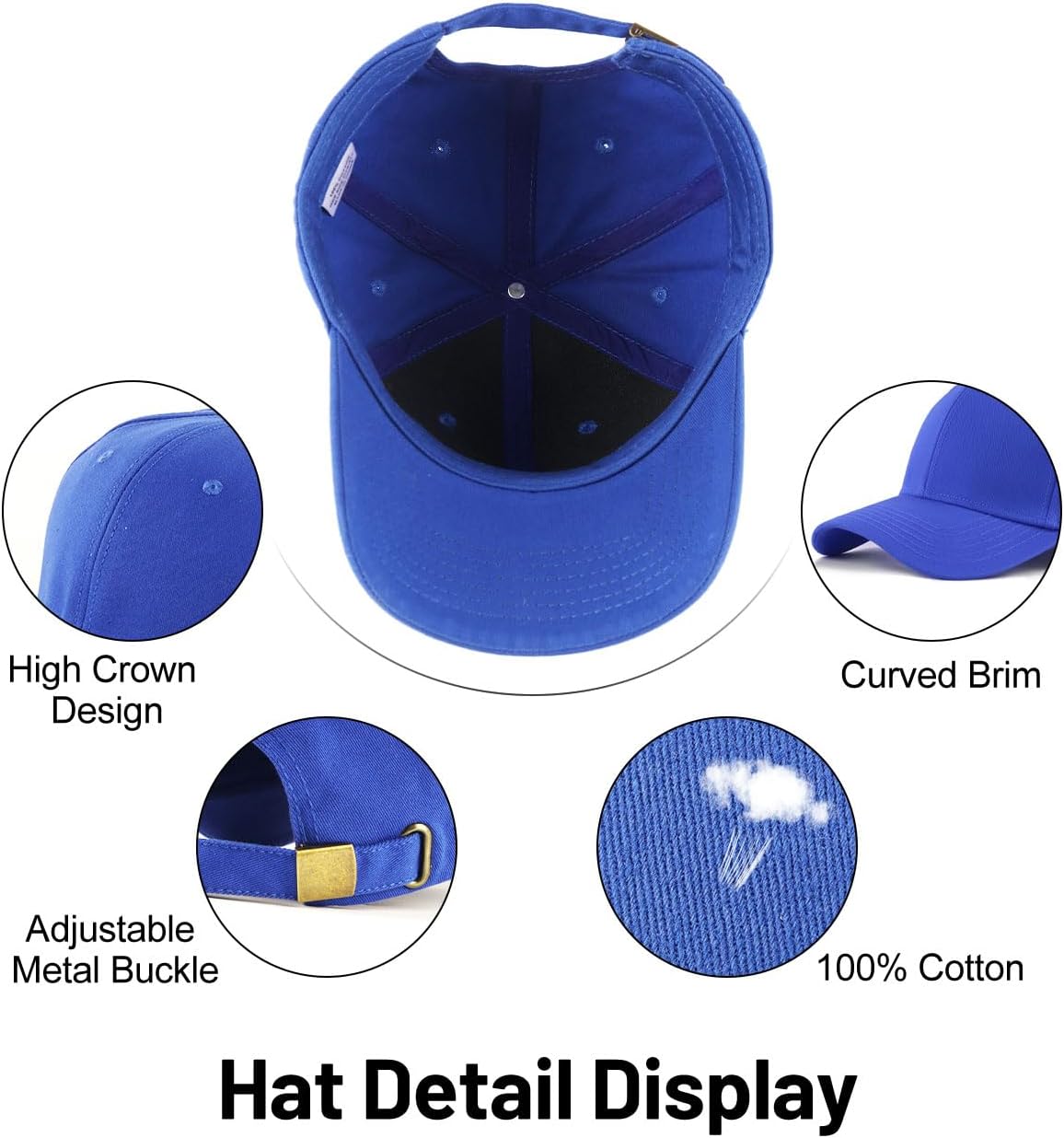 Zylioo Oversize Baseball Cap XXL Big Head Hats for Men Large Dad Hats High Crown Structured Cap Adjustable 22"-25.5"