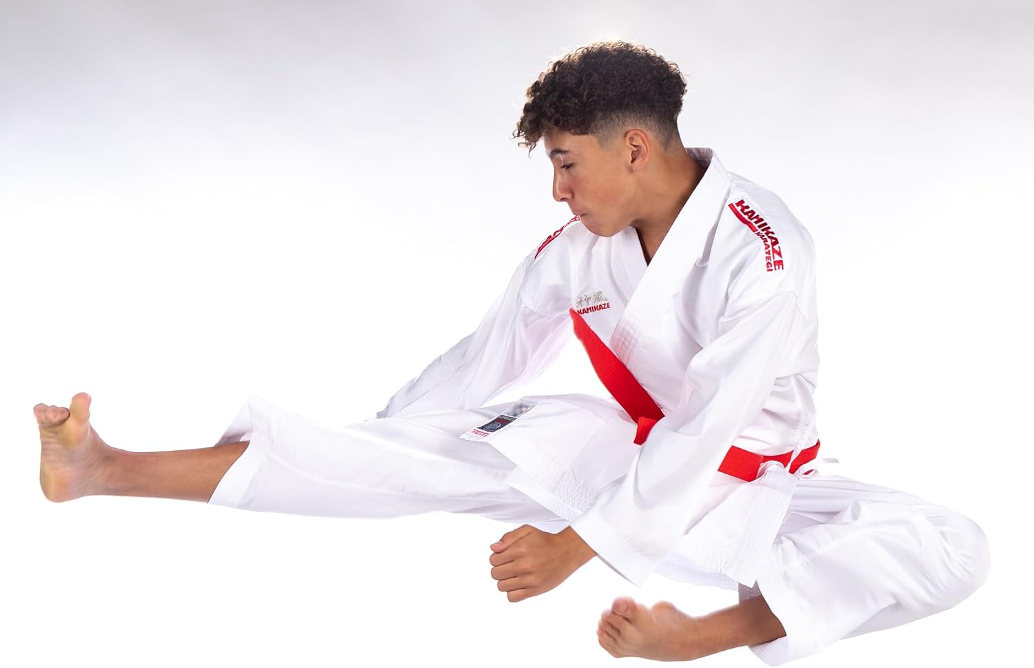 Kamikaze K-One Reversible Karate Gi for Kumite Lightweight Competition Uniform, Red & Blue WKF Colors
