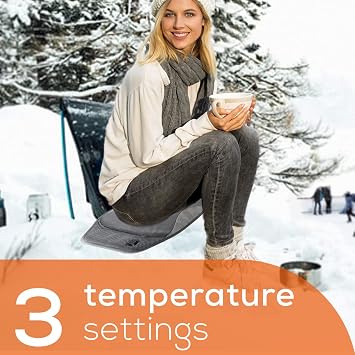 Beurer Portable Wireless Heated Seat Cushion with Convenient Storage Bag, Rechargeable, Durable for Indoor & Outdoor Use, Dark Grey 1 Count (Pack of 1)