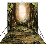 FiVan 150x300cm Fairy Tale Forest Photography Background Cave Backdrop FF-064