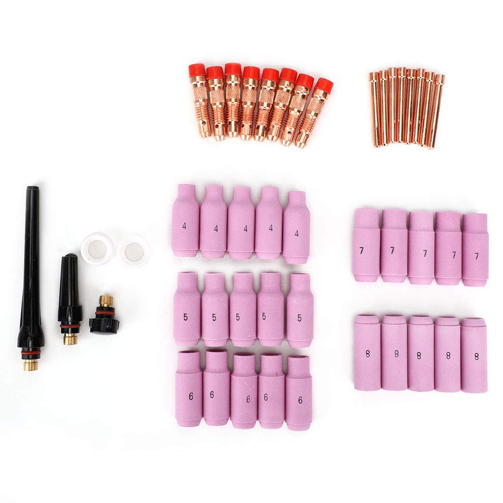 Respicefinem 46 Pcs Welding Gun Accessory Set for WP17 WP18 WP26 Welding Torch in 0040in 116in 332in 18in Sizes High Quality Materials Long Service Life