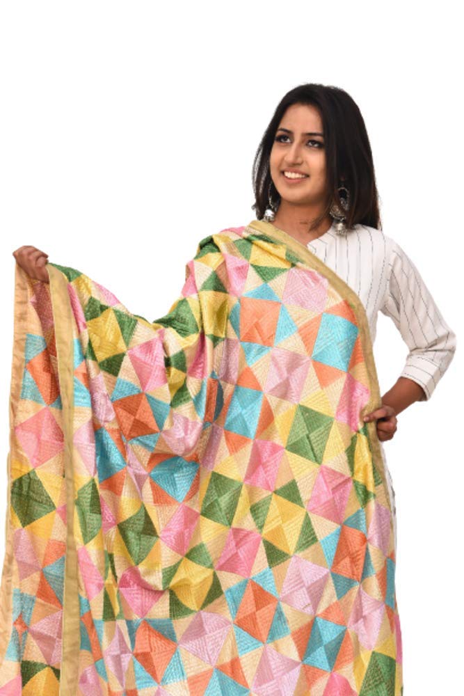 Women's Embroidered Chiffon Dupatta-image-46