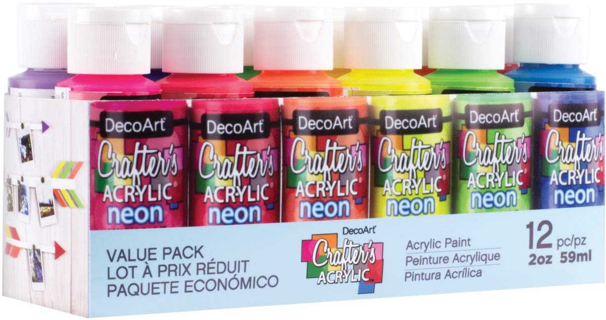 Décorations acryliques fluo et vif à forte opacité DecoArt DASK396